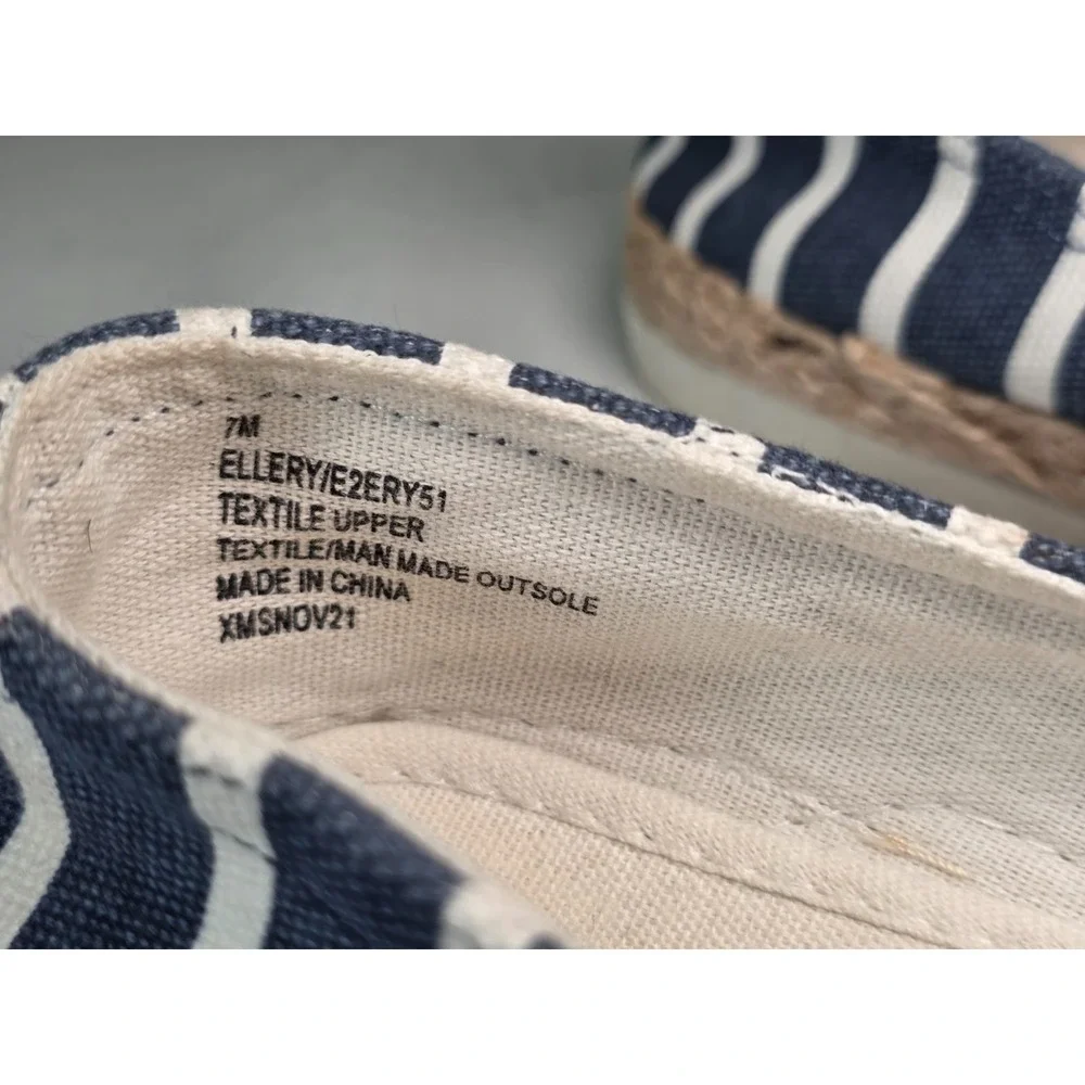 Esprit Ellery Women's Espadrille Size 7 M Navy White Slip On Moccasin Shoes‎